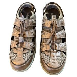 Orthofeet Verona Sandals Women's 10.5B Medium Pewter Gray Leather Fisherman 997